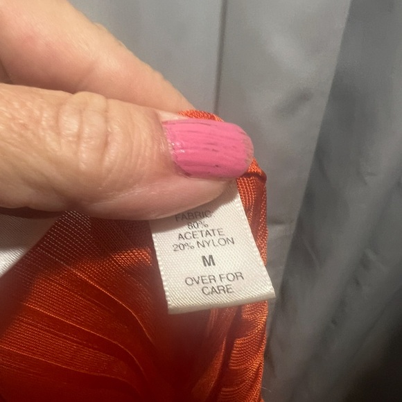 Victoria’s Secret Collection Red Orange Maxi Dress | Chevron Knit V-Neck Medium - Picture 7 of 7